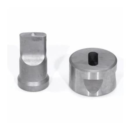 Edwards Punch And Die Set, Oblong, 1132 X 1 In Punch, 38 X 1132 In Die Sizes Included, 2 Piece, For Use PDOB11/32X1